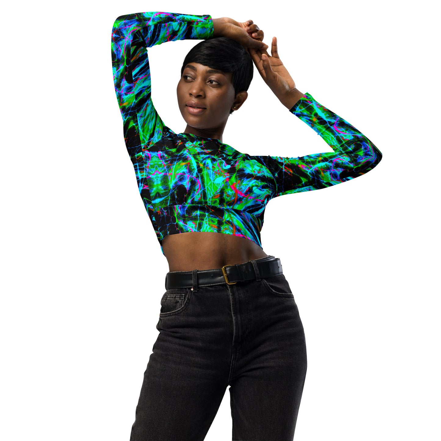 90s Vibe 2 Recycled Long-Sleeve Crop Top