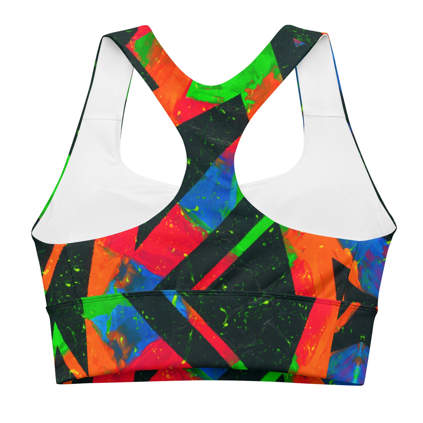 Neon Fracture Recycled Longline Sports Bra