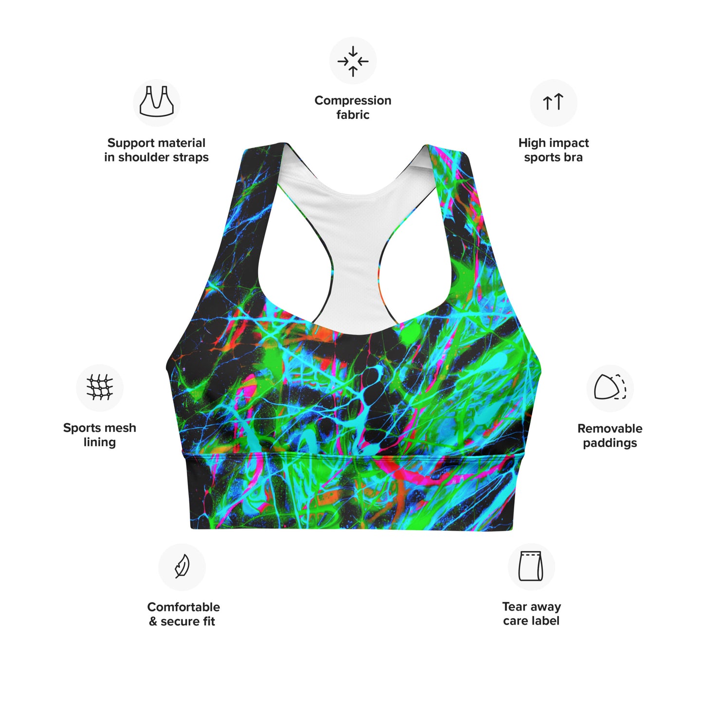 90s Vibe 2 Recycled Longline Sports Bra