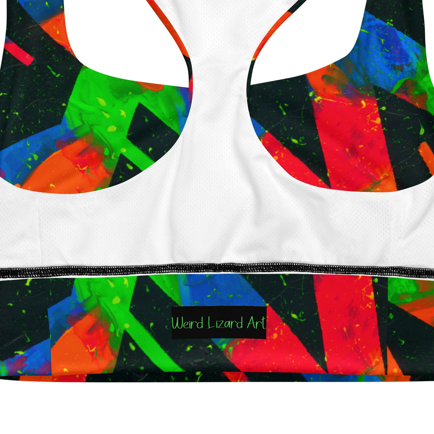 Neon Fracture Recycled Longline Sports Bra