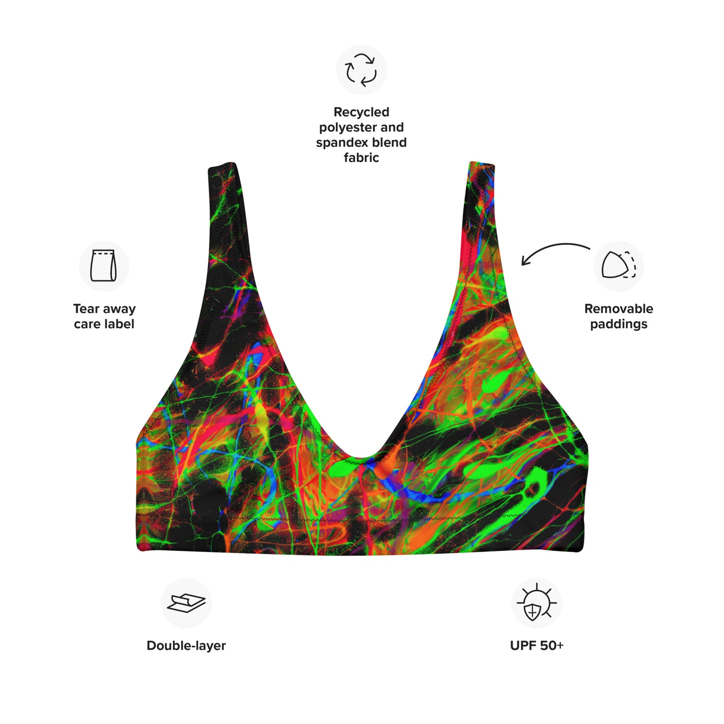 90s Vibe Recycled Padded Bikini Top