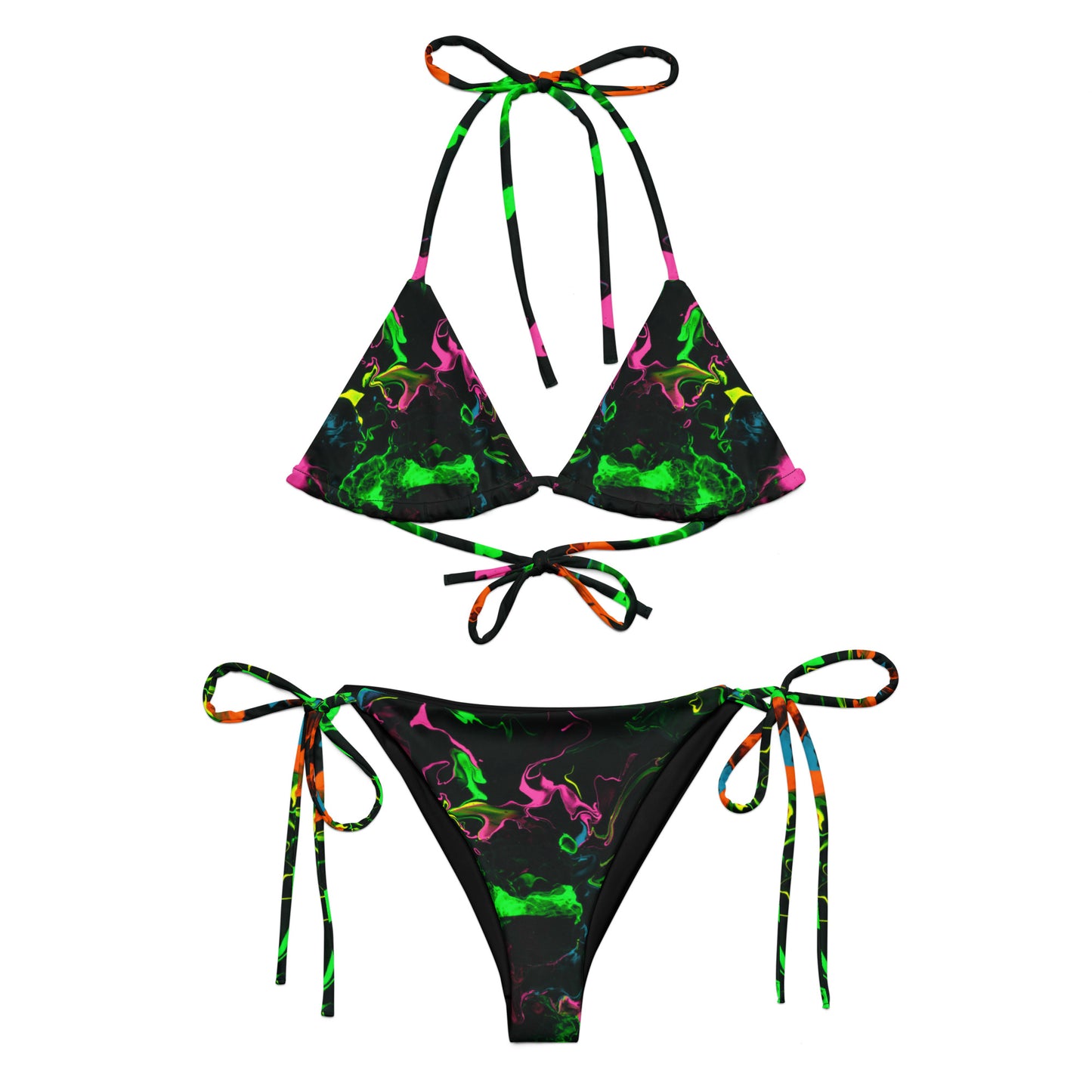 Neon Vapors Recycled String Bikini