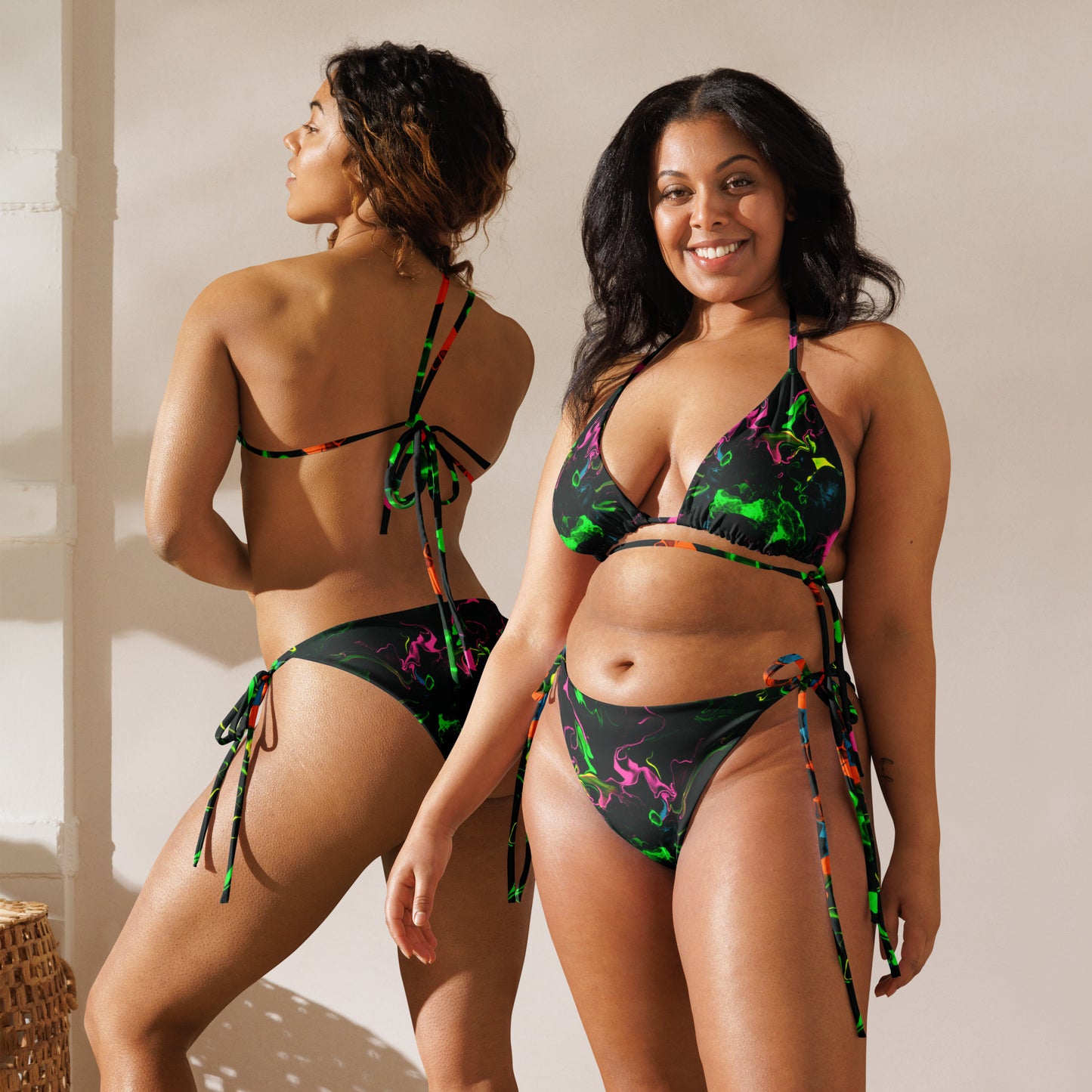 Neon Vapors Recycled String Bikini