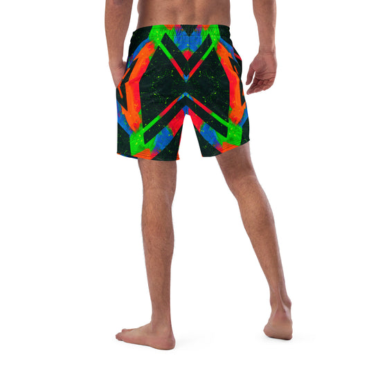Neon Fracture Recycled Swim Trunks