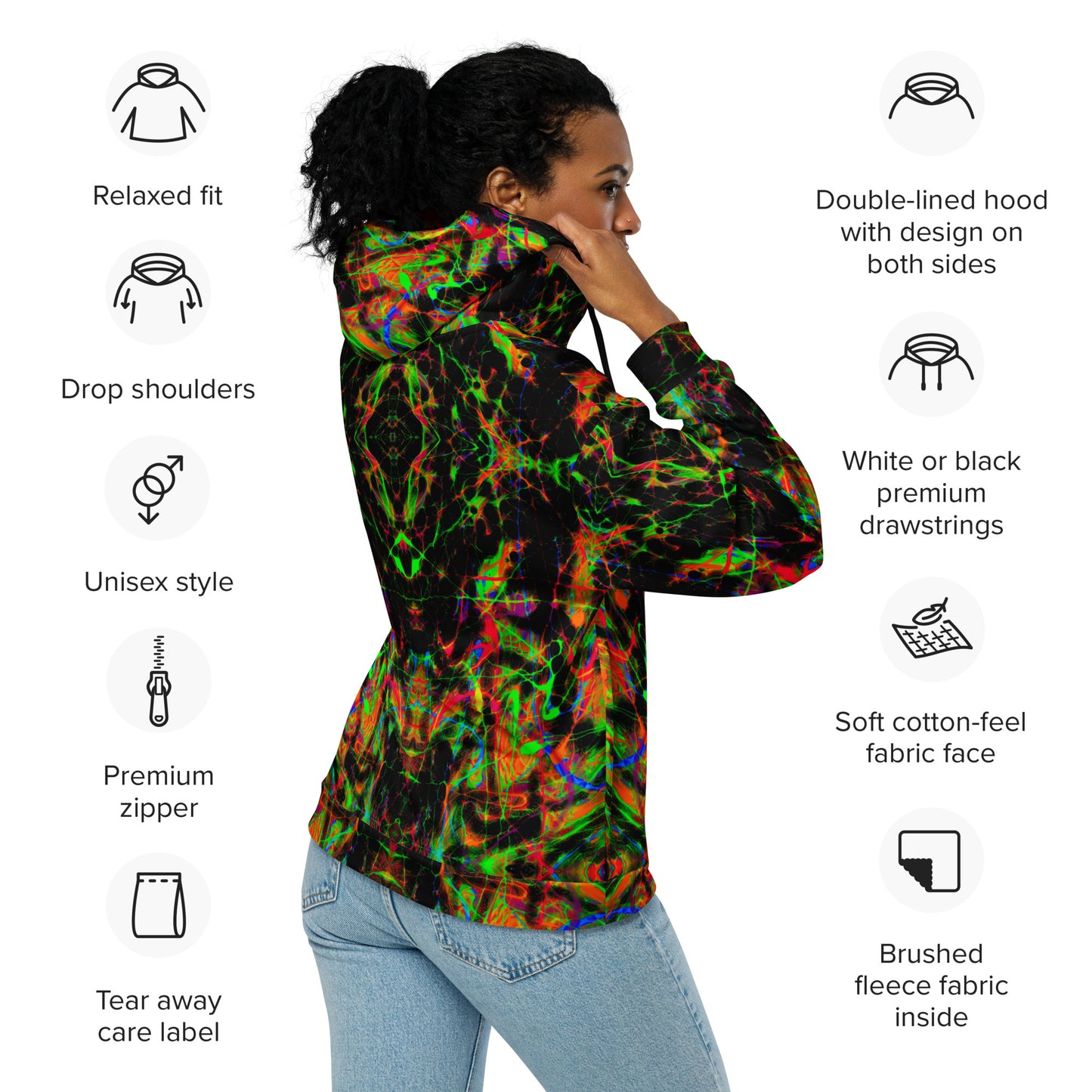 90s Vibe Unisex Zip Hoodie