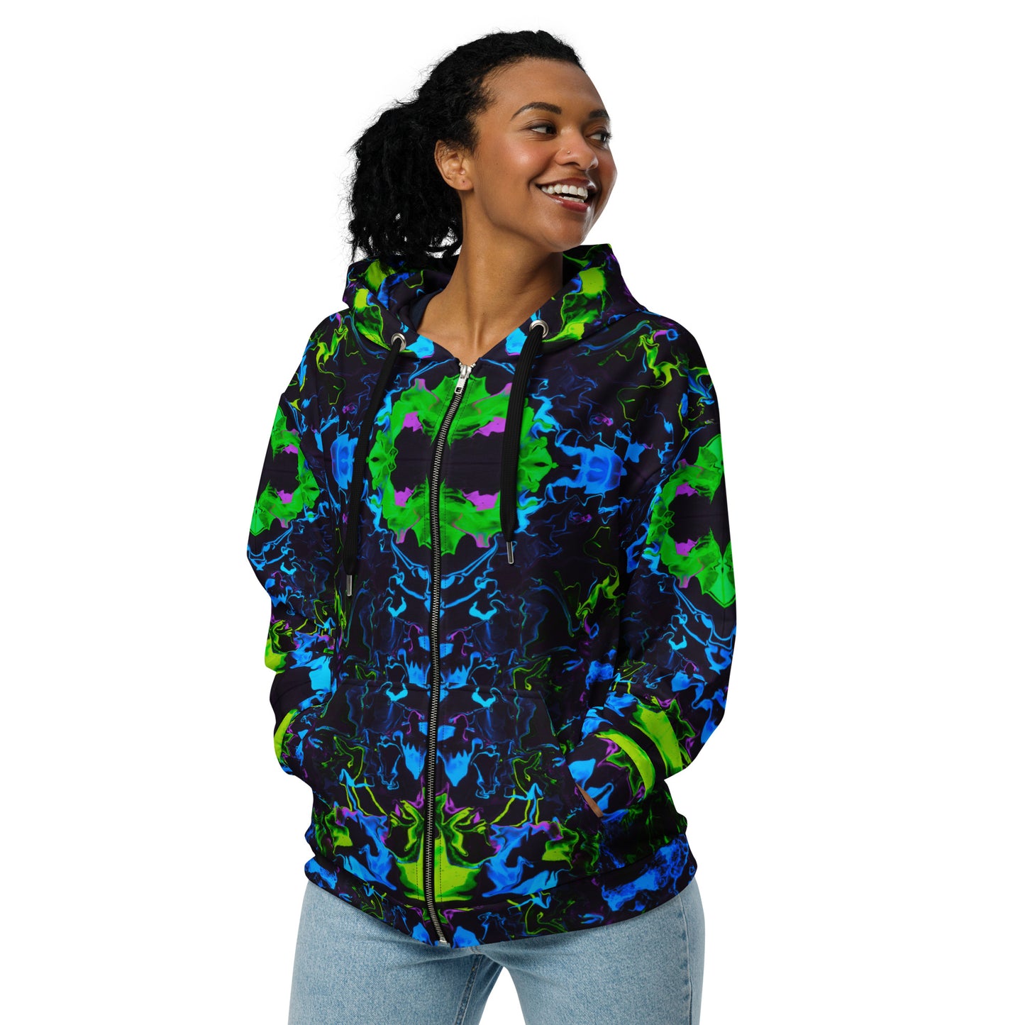 Neon Vapors 2 Unisex Zip Hoodie