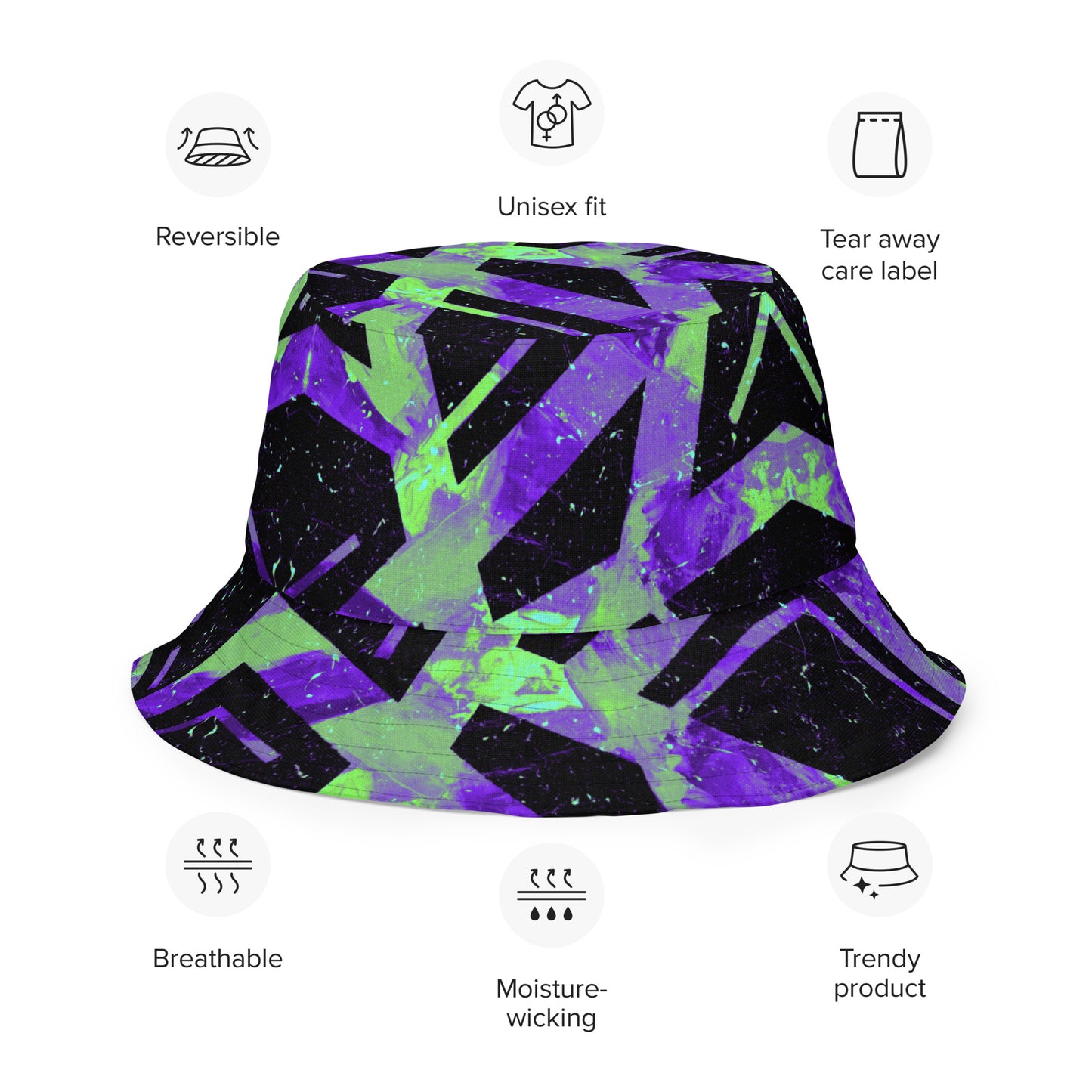 Neon Fracture 3 Reversible Bucket Hat