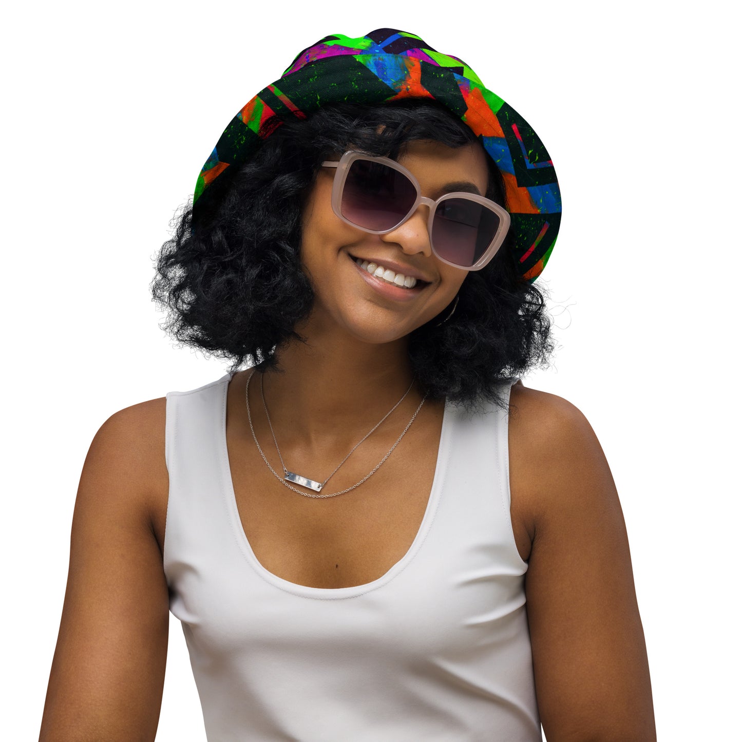 Neon Fracture Reversible Bucket Hat
