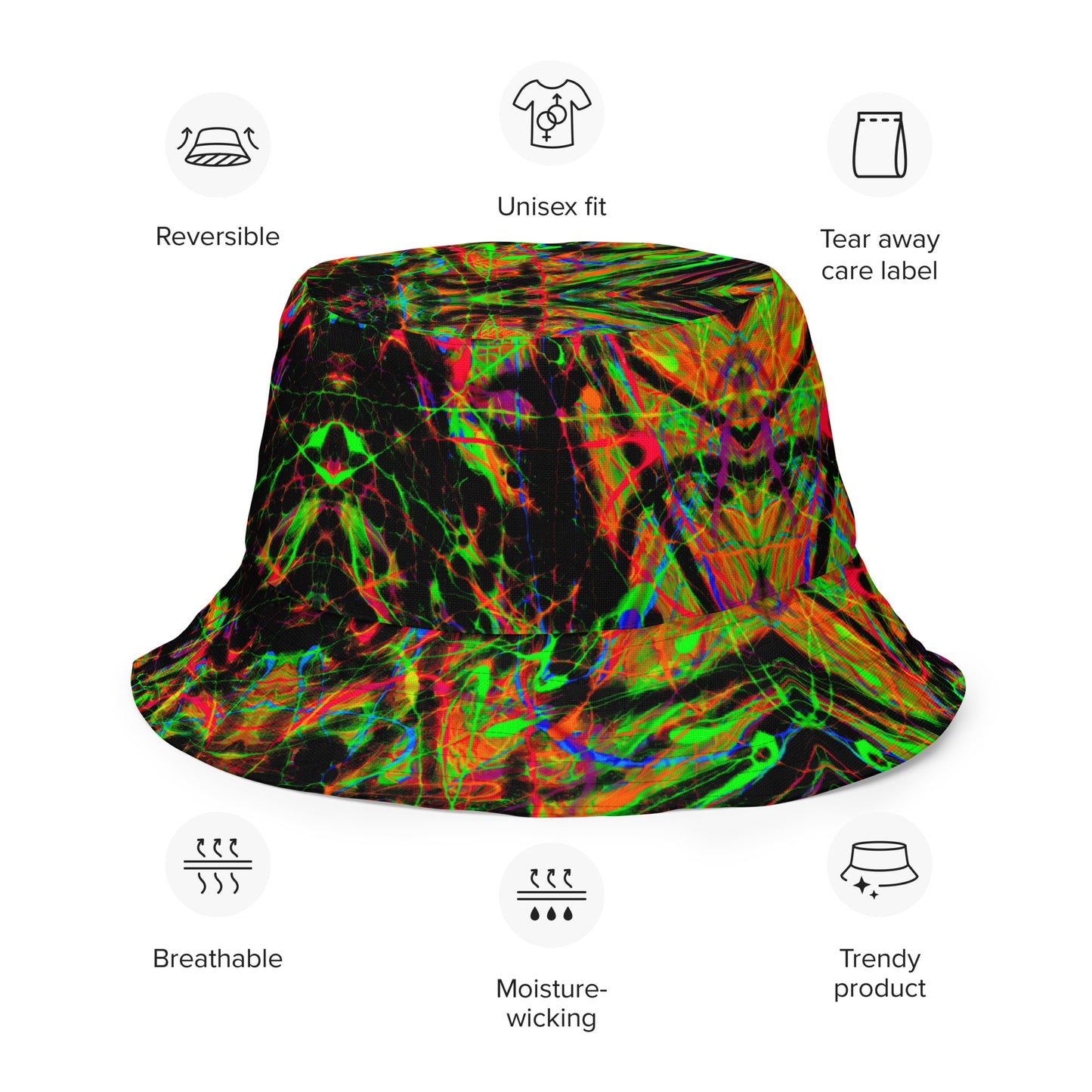90s Vibe Reversible Bucket Hat