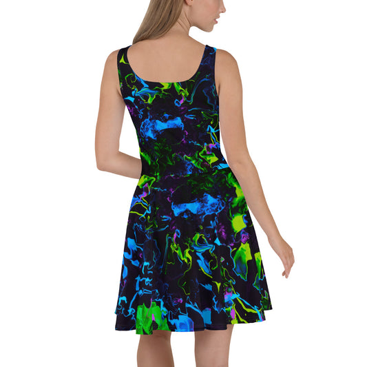 Neon Vapors 2 Skater Dress