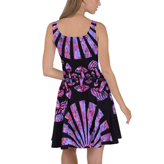 Sunshine & Shrooms (Purple) Skater Dress
