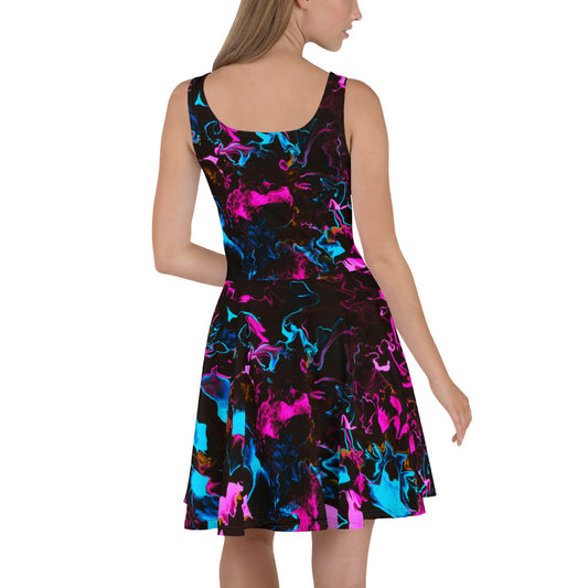 Neon Vapors 3 Skater Dress