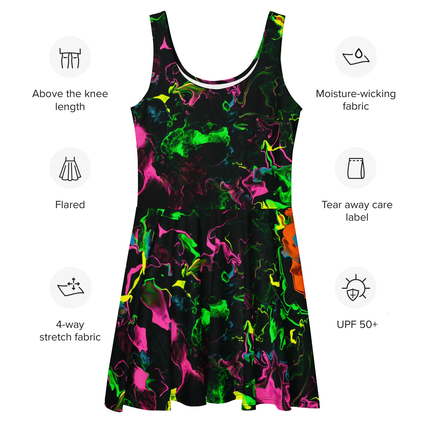 Neon Vapors Skater Dress