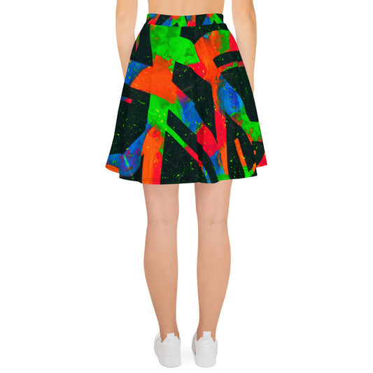 Neon Fracture Skater Skirt