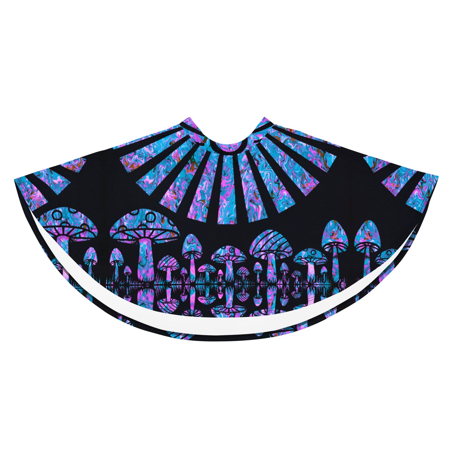 Sunshine & Shrooms (Blue) Skater Skirt