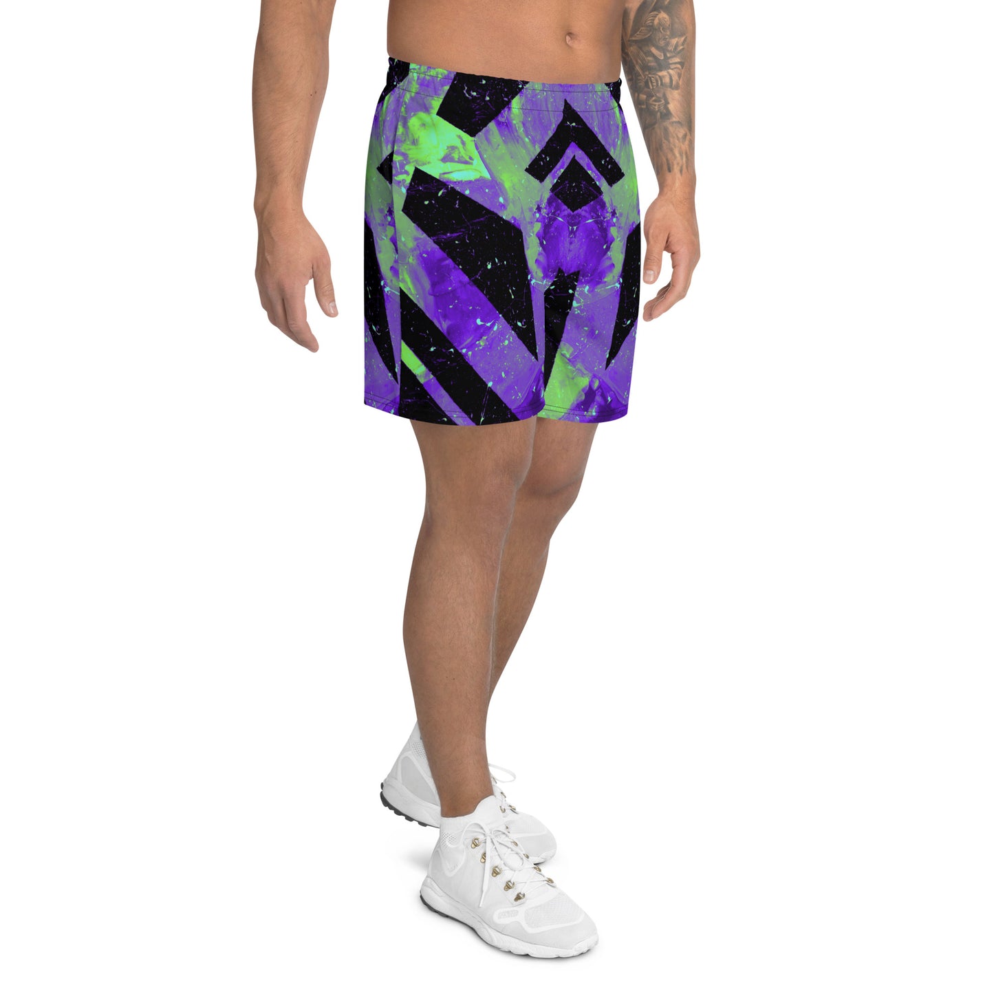 Neon Fracture 4 Unisex Athletic Long Shorts