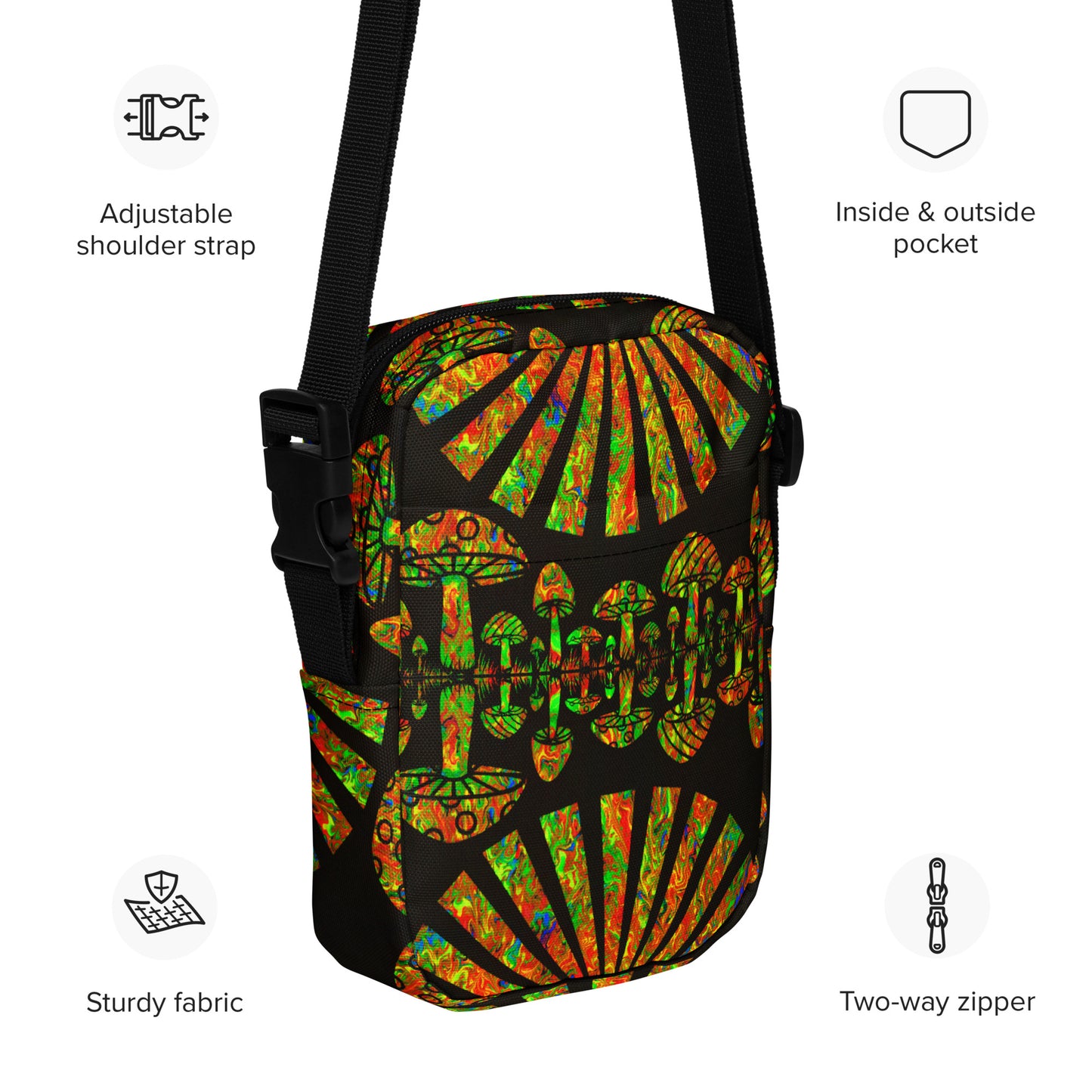 Sunshine & Shrooms Utility Crossbody Bag