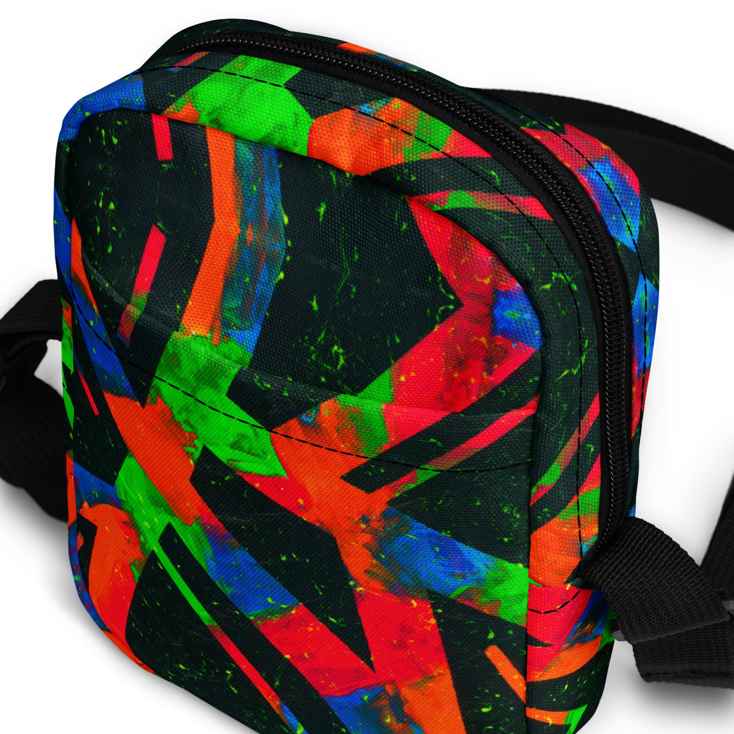 Neon Fracture Utility Crossbody Bag