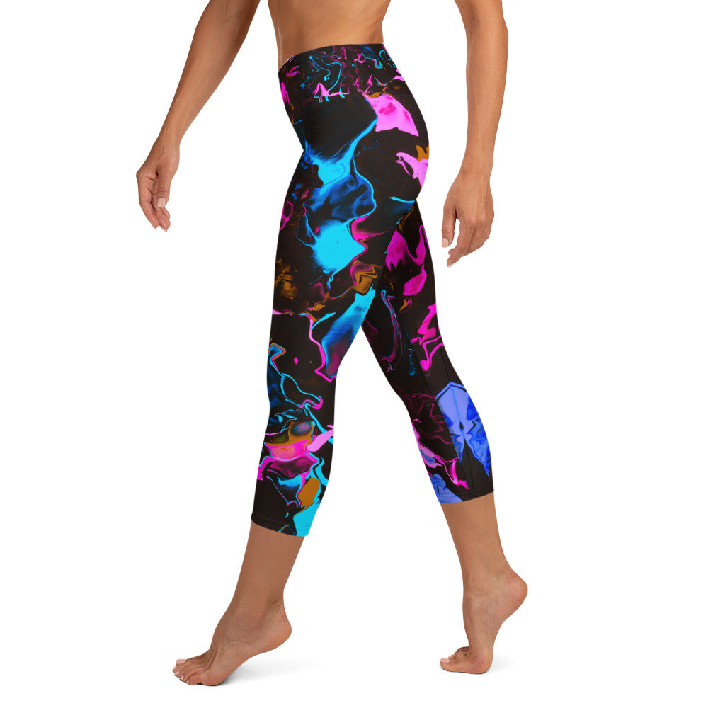 Neon Vapors 3 Yoga Capri Leggings