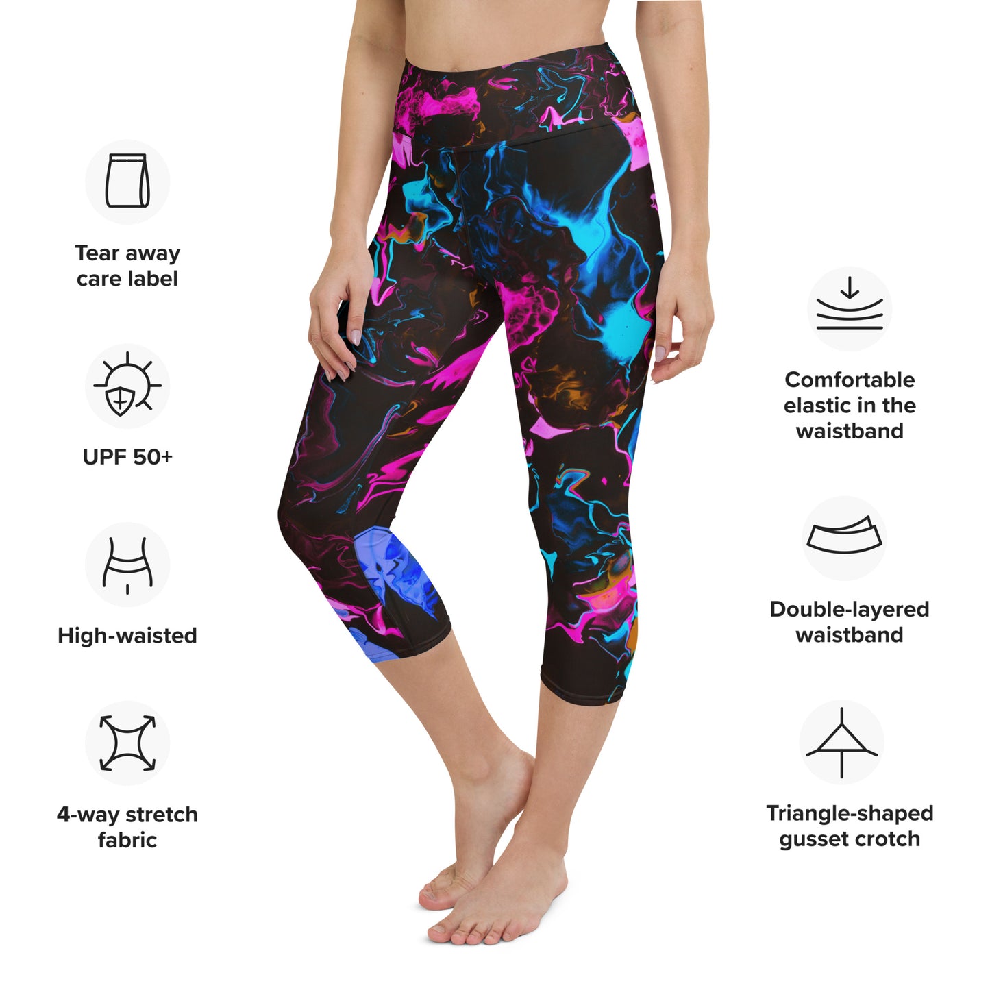 Neon Vapors 3 Yoga Capri Leggings