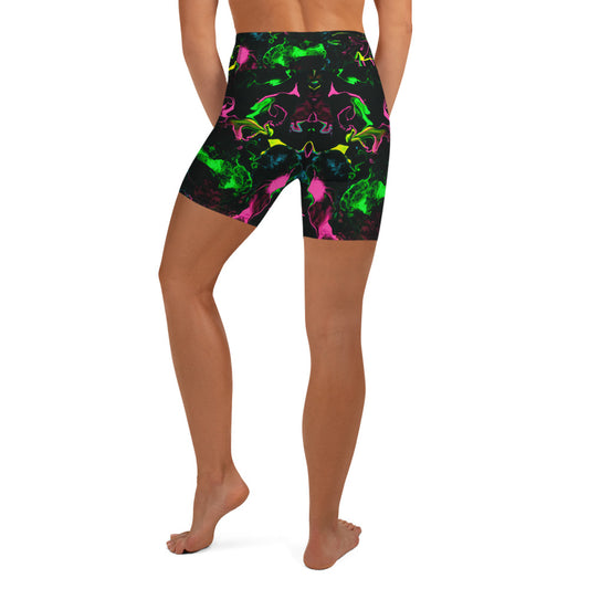Neon Vapors Yoga Shorts