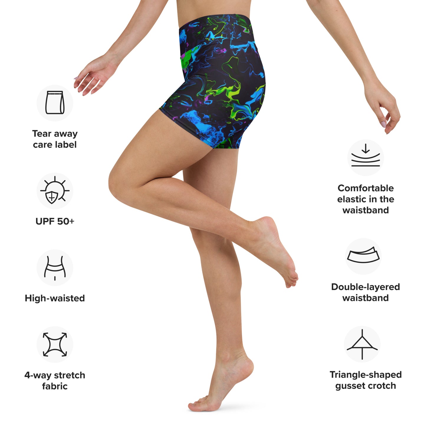 Neon Vapors 2 Yoga Shorts