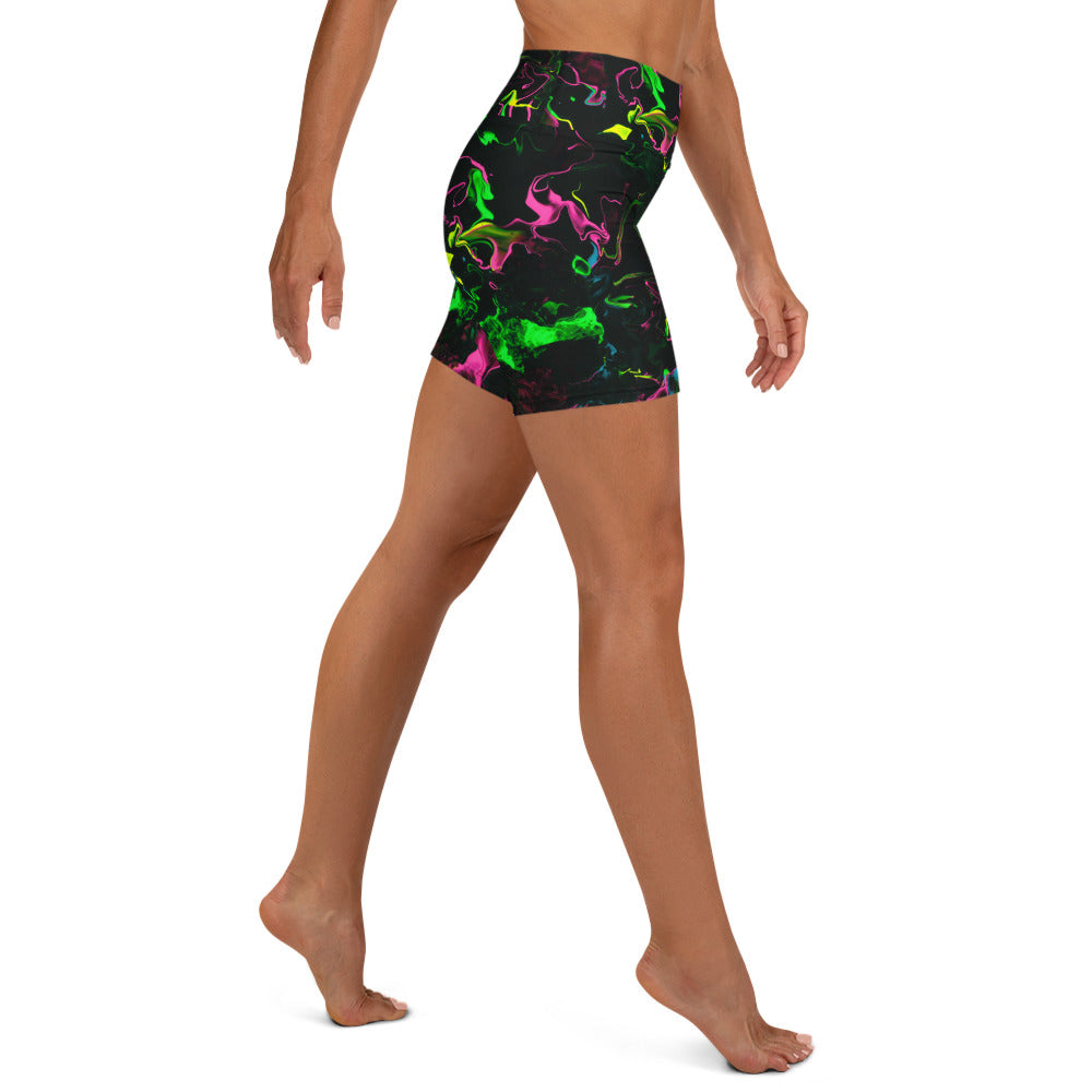 Neon Vapors Yoga Shorts