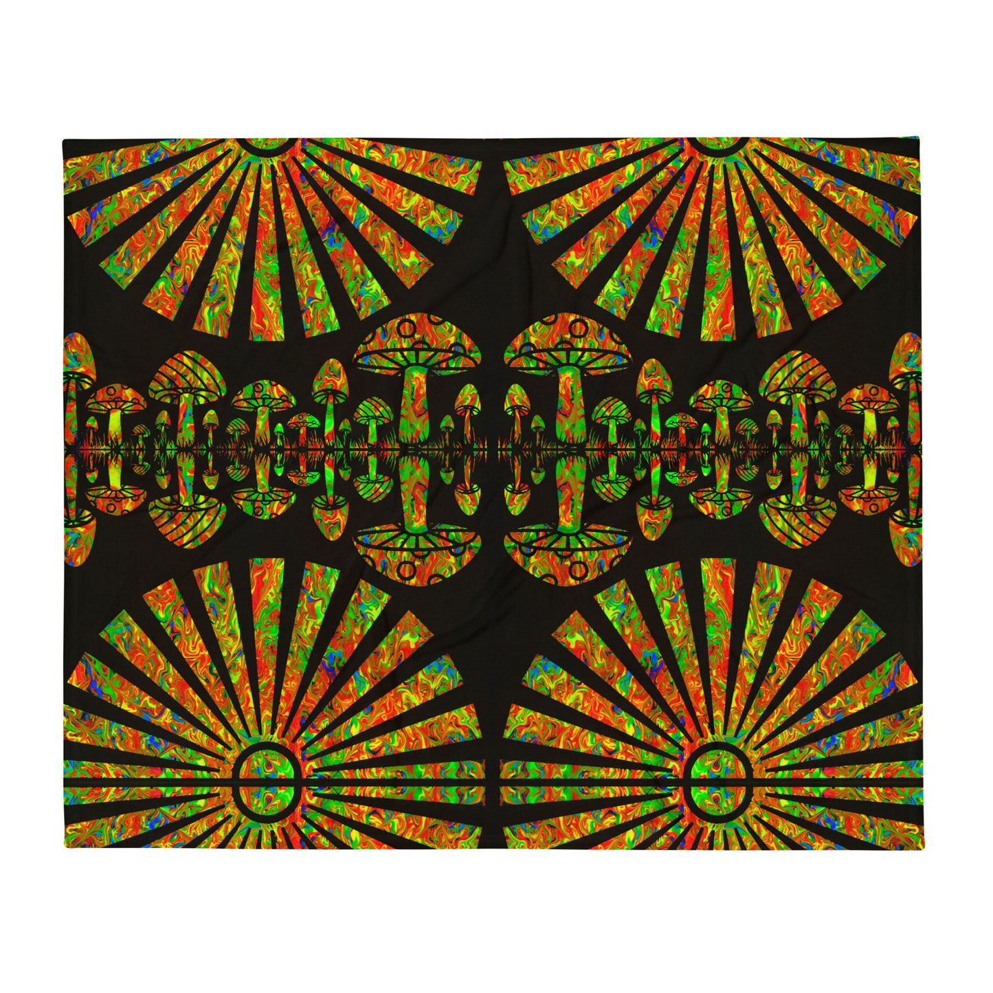 Sunshine & Shrooms Throw Blanket