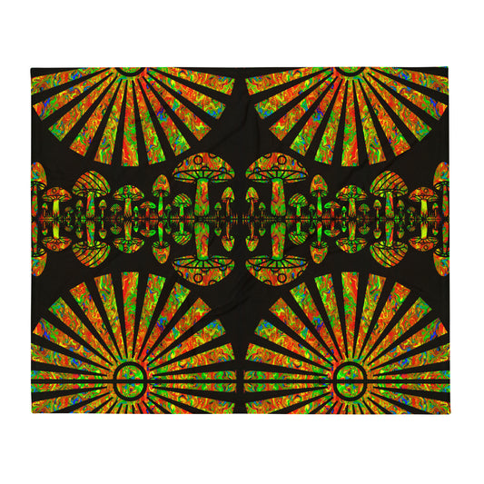 Sunshine & Shrooms Throw Blanket
