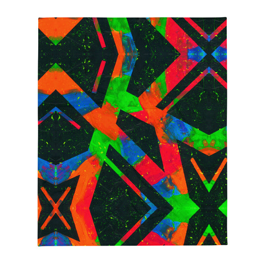 Neon Fracture Throw Blanket
