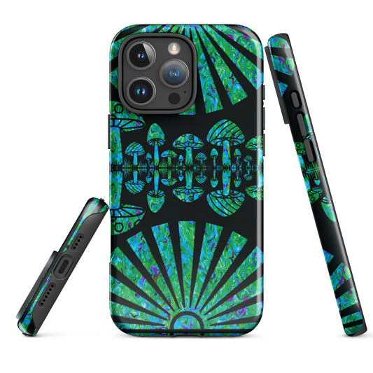 Sunshine & Shrooms (Green) Tough Case for iPhone®