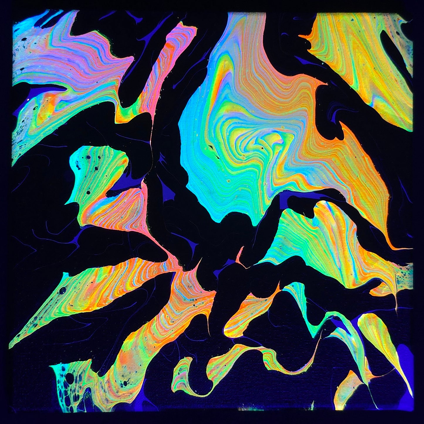 10x10 Split Neon Fluid Painting