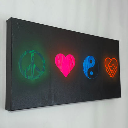 10x20 Gallery Wrapped Glow PLUR Painting