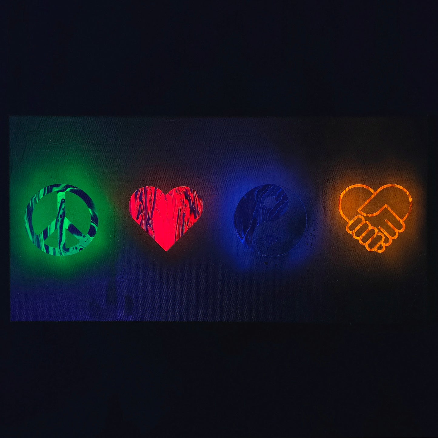 10x20 Gallery Wrapped Glow PLUR Painting