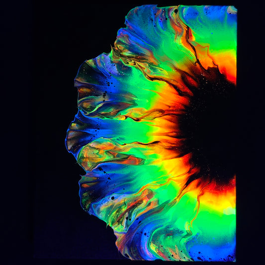 11x14 Gallery Wrapped Neon Flower Burst Painting