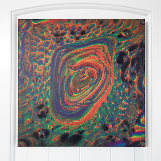 12x12 in. Neon Fluid Painting