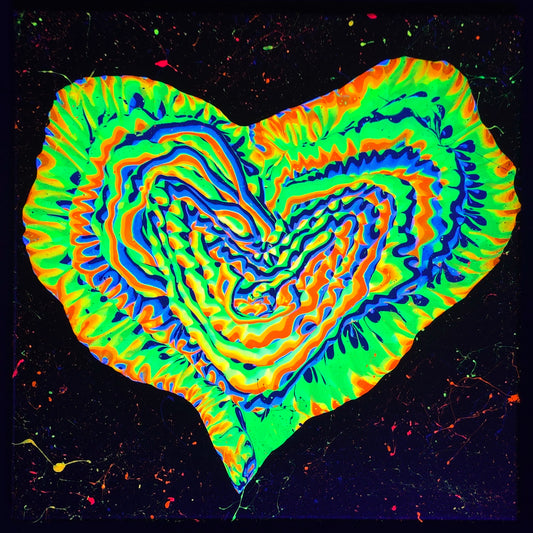 12x12 "Light Heart" Fluid Painting