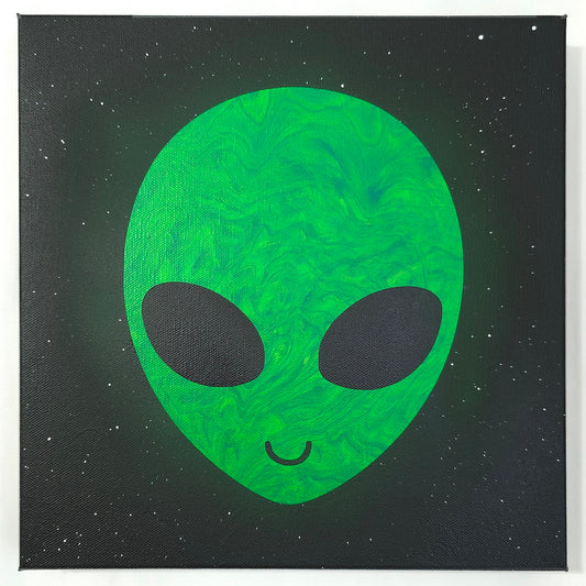 12x12 Gallery Wrapped Glow Alien Painting