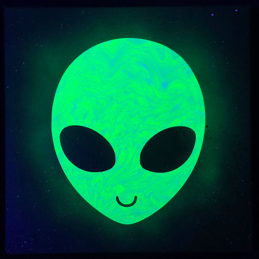 12x12 Gallery Wrapped Glow Alien Painting