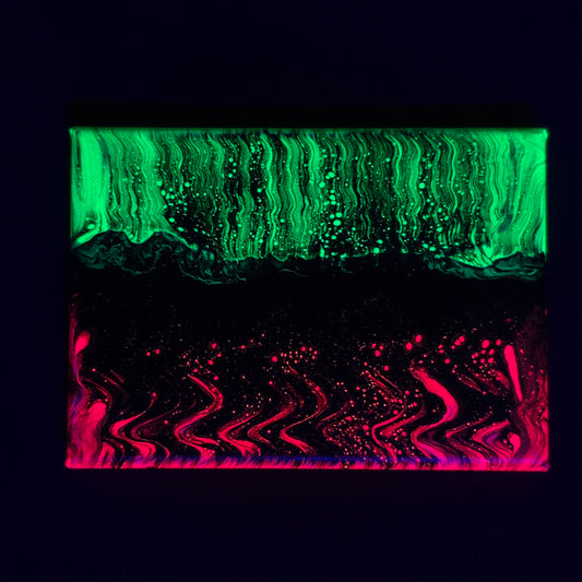 5x7 Neon Color Split Swipe Painting