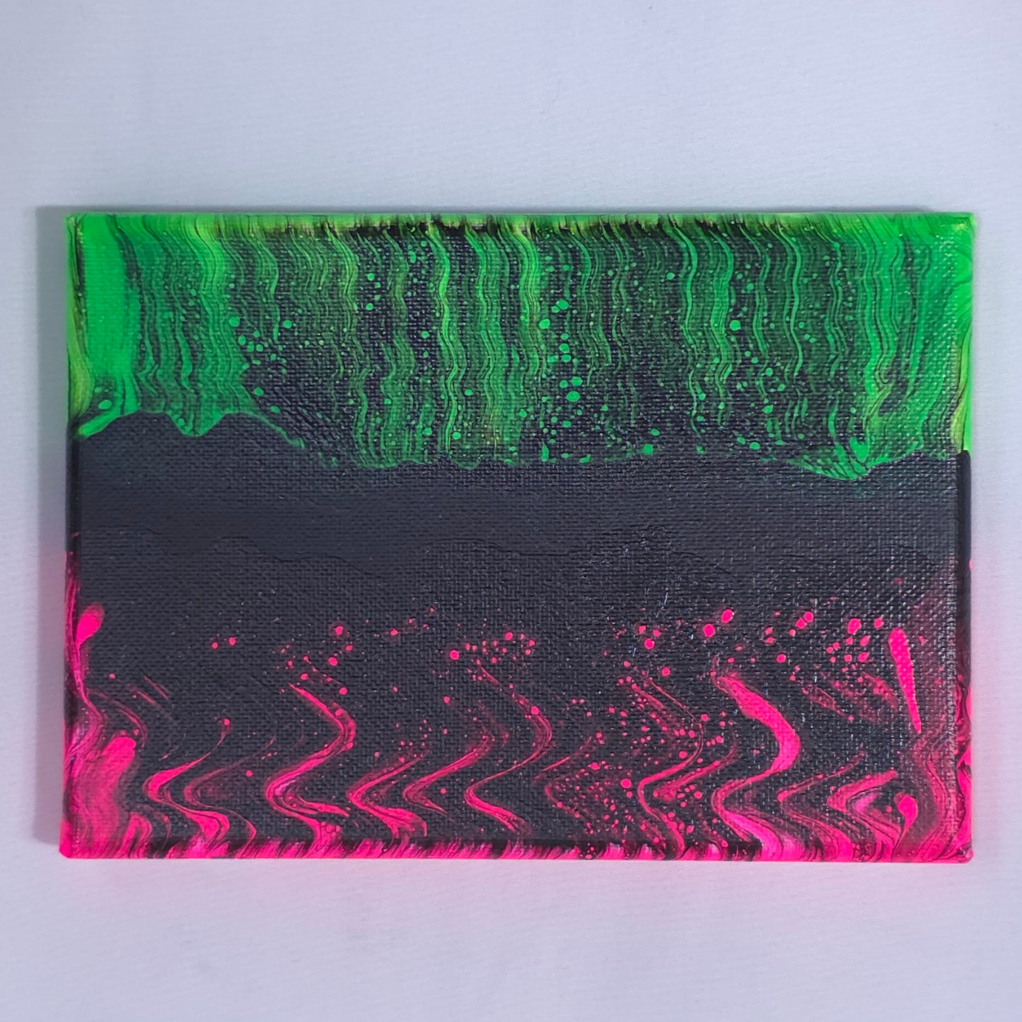 5x7 Neon Color Split Swipe Painting