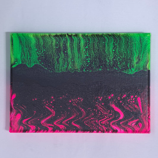5x7 Neon Color Split Swipe Painting