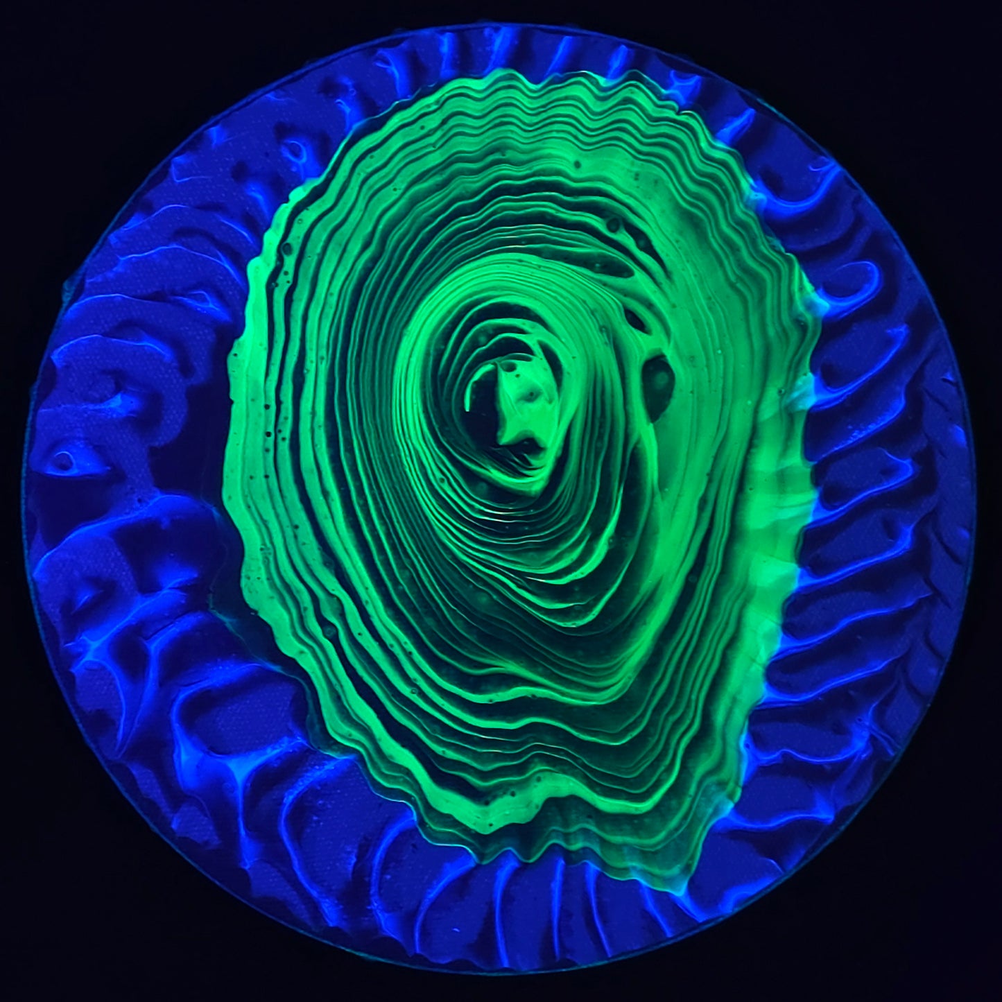 8 in. Circle Neon Tree Ring Pour Painting