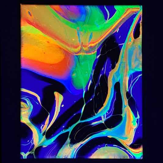 8x10 Splashed Neon Fluid Painting