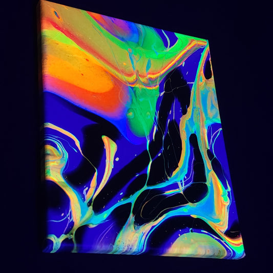 8x10 Splashed Neon Fluid Painting