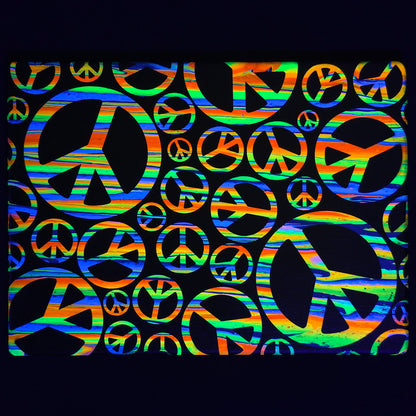 9x12 "Peace Out" Neon Fluid Painting