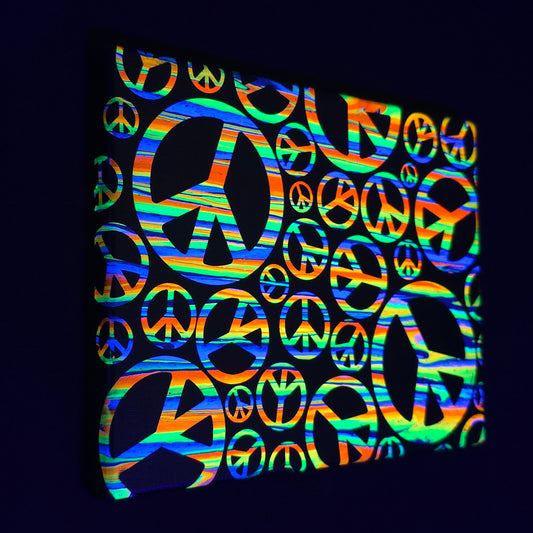 9x12 "Peace Out" Neon Fluid Painting