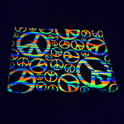 9x12 "Peace Out" Neon Fluid Painting