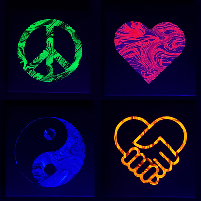 4 pc. "PLUR" Paintings