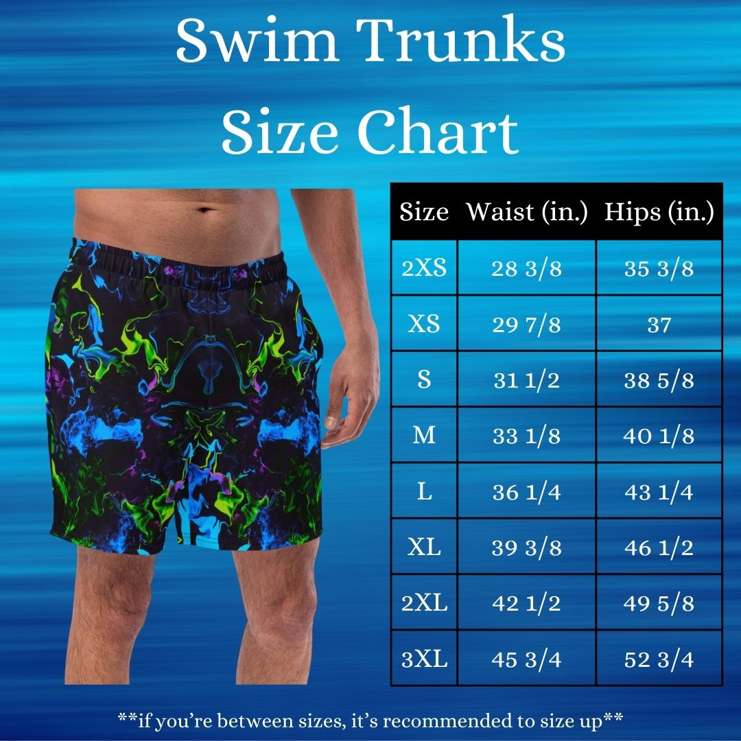 men's swim trunks size chart